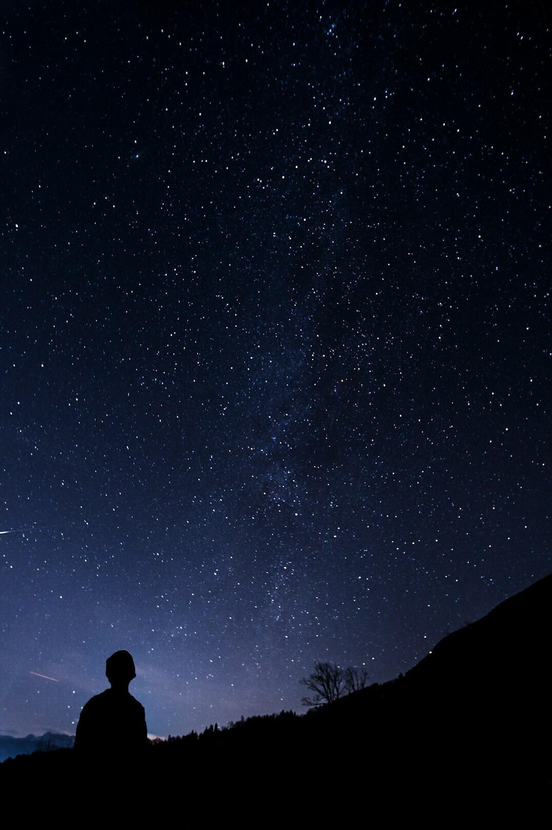 person looking at stars
