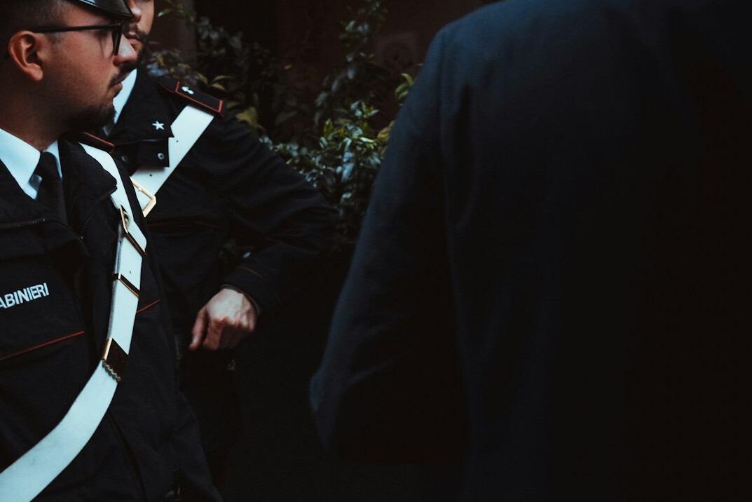 police detective examining evidence